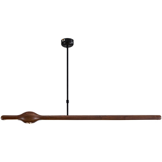 Cobre Heart Wood Rima de estilo central Protección de oculares Restaurante inteligente de una línea Candelier Spectrum COMPLES Lámpara de té de nuez negro Lámpara de mesa de comedor chino J9892 Long 90*10 cm Spectrum completo Dimmting Tresor