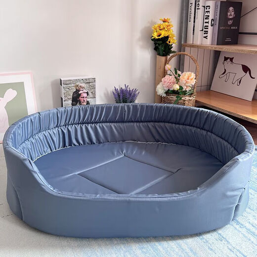 Wind pet can't bite the Oxford cloth kennel Corgi resistant bite-resistant all seasons universal high-value non-stick cat nest summer cool nest dark gray L 66*51*18cm 25 Jin [Jin equals 0.5 kg]