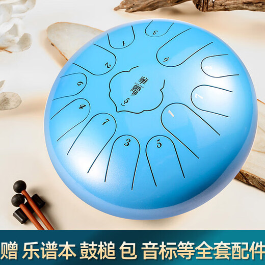 华蜀15音空灵鼓13音12寸碳钢款莲花空灵钢舌鼓儿童初学者打击乐器 碳钢款13音12寸  C调古铜色