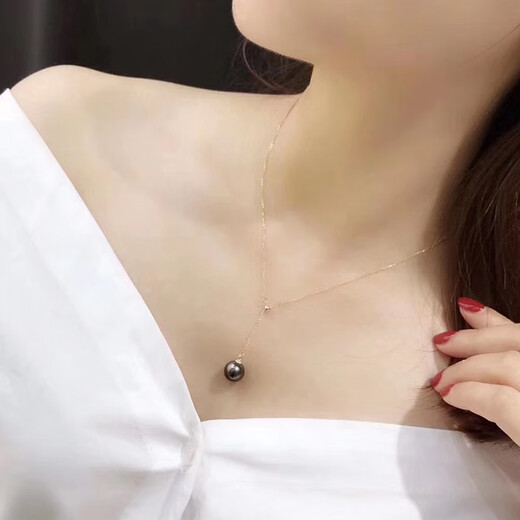 Erli DIY accessories G18K gold Y-shaped adjustment necklace empty support pearl pendant clavicle set chain AU750 neck chain made K yellow special price regular Y-shaped adjustment chain