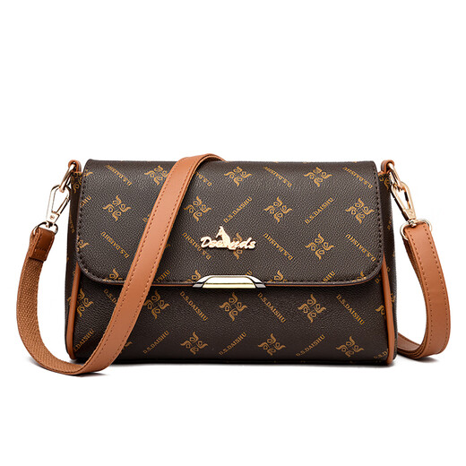 Kangaroo Kara brand women's shoulder crossbody bag small bag 2025 new middle-aged mother versatile women's bag gift for wife goddess DS brown/apricot (gift box + hand bag card bag) small bag length 26-thickness 10-height 17 cm