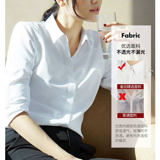 Queen White Shirt Women's Professional Long Sleeve Fashionable Formal Design Niche Work Wear Shirt White L