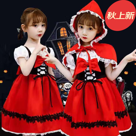 Wenmaner Little Red Riding Hood costume girl 9 years old Halloween children's performance costume cosplay masquerade role play 07 New Little Red Riding Hood 110