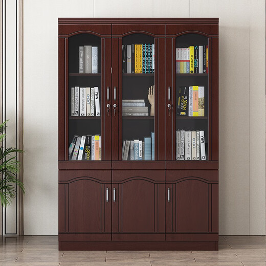 Miafei desk boss desk executive desk manager desk office desk president desk and chair combination Chinese office furniture 1.8 meters boss desk + boss chair + 4-door bookcase