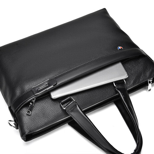 MOEPEQDAISHU Briefcase Men's Handbag Business Shoulder Messenger Bag Large Capacity Casual Commuting New Trendy Backpack Computer Bag Elegant Black 14 inches