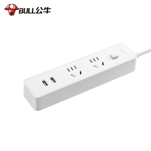 公牛（BULL） USB插座小白带智能排插手机快充电多功能接线板迷你小插排插线板 6插位[20W快充]1.8米U12033