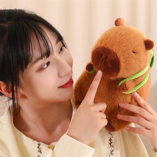 Beishangxing Kapibala Doll Capybara Puppen Geburtstag Geschenk für Frauen Plüschspielzeug Rag -Puppen -Männer Rucksackschildkröte 23 cm