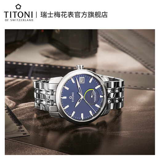 Titoni Swiss Plum Blossom Watch Herren Automatische mechanische Uhr Original importiert Fashion Casual Watch Master Serie 94388 S-677-Box-Set