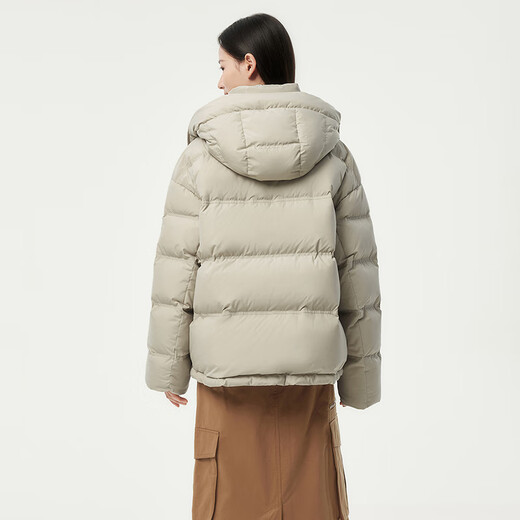 Tambor Down Jacket para mujeres de moda corta de moda y sombrero extraíble