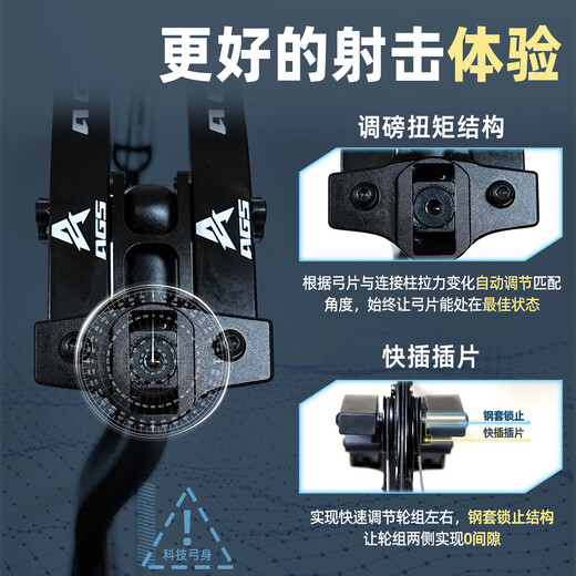 A Great ShooterAGS Shooter Carbon 30 Compound Bow and Arrow High Precision Archery Adult Hunting Non-Carbon Machsius PSE Archery Bow Black Gold Carbon 30-Glory Typhoon Set
