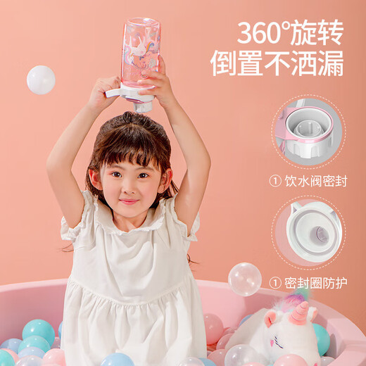 JEKO&JEKO Children's Water Cup Summer Direct Drinking Primary School Baby Plastic Cup Sports Water Cup Men's and Women's Water Bottle 450mL Dinosaur