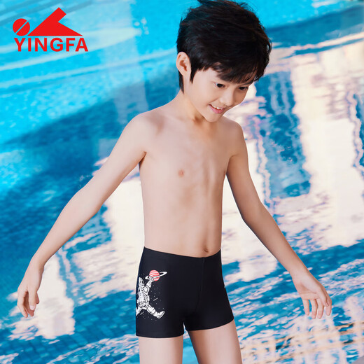 Yingfa Children's swimming trunks boys fast dry equipment swimming trunks 2024 new small, middle school children's youth flat-angle swim trunks blue [24s653] 12 yards [Sugged weight 60-70Jin [Jin is equal to 0.5 kg]]]