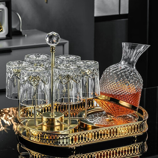 CRISTALGLASS Light luxury high-end whiskey glass household glass crystal wine cup set creative beer glass high-end wineware Roman style 290ml 6 pieces