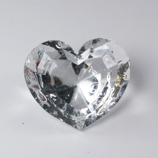 Lingchuan acrylic non-porous transparent heart-shaped gemstone toy children's ornaments sugar pusher to catch crystal birthday reward gift 5cm deep pink love heart ornaments