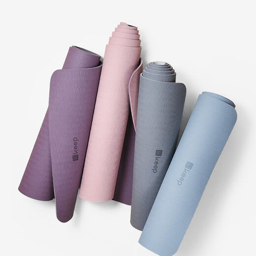 Keep stretch mat yoga mat, entry-level two-color thickened lengthened fitness mat, anti-slip yoga jumping mat TPE 12801 classic 61cm pink/purple-7mm