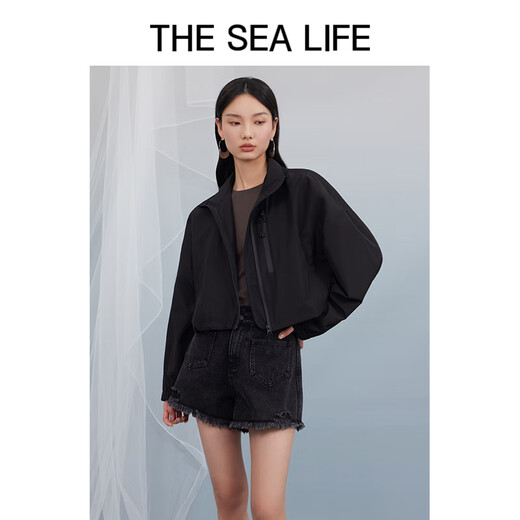 
THE SEA LIFE Ou Hai Yisheng Casual Sports Jacket Short Sunscreen Waterproof X15838 Black Mage S