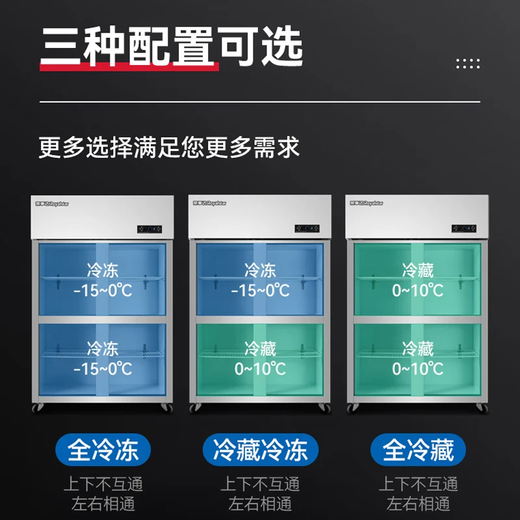 Royalstar four-door refrigerator commercial refrigeration and freezing dual-temperature freezer six-door large-capacity refrigerator catering kitchen restaurant vertical stainless steel fresh-keeping four-door air-cooled frost-free refrigerator economical model | four-door dual temperature 650L upper freezer and lower storage -15 C