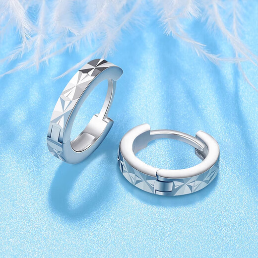 Nilan platinum earrings PT950 earrings for women with platinum carvings PT999 platinum earrings circle earrings PT950 platinum earrings pair about 1.2g + certificate