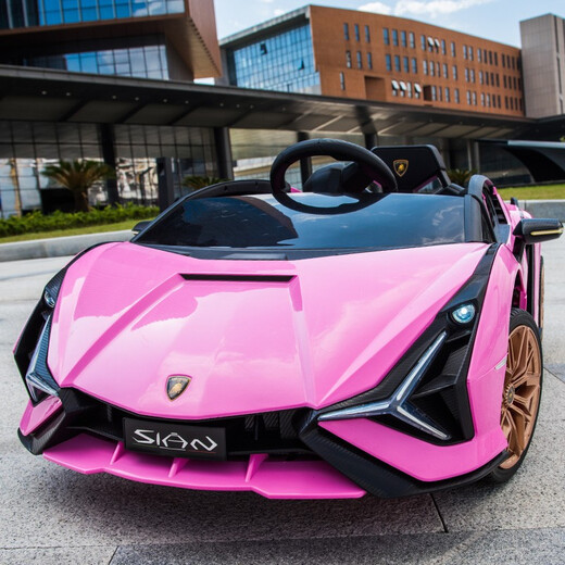 Xingchenhao [Lamborghini authorized] Children's electric car four-wheel toys can be seated for people, children, babies, babies, remote control, green four-wheel drive + remote control + swing + leather seat + soft wheel