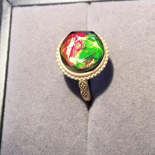 Sizan Canadian new natural crystal/semi-precious stone ammonite David satellite ring picture color
