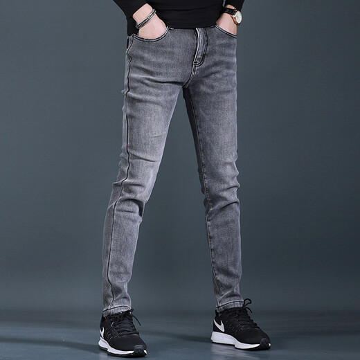 Ventilateur Litai Black Jeans pantalon mince masculin automne et hiver plus en velours épaissis de style coréen et jeans à la mode et décontractés