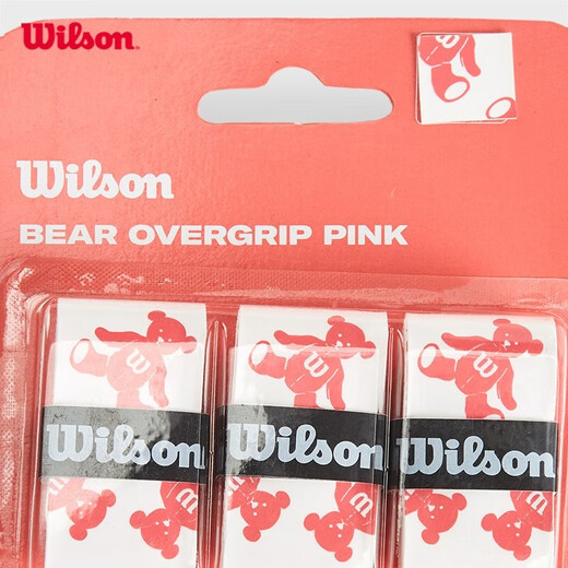 Wilson Tennis Racquet Sweat-Absorbent Leather Grip Handle Leather Gel Bear Model Series Light Color Dry Moisture Absorbent Anti-Slip Summer Recommendation/Dry-Little Pink Bear