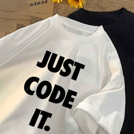 XPAY纯棉程序员T恤IT狂人同款码农java代码语言Github周边短袖衣服棉 黑色 3878程序员 M 165-170cm/110-130斤