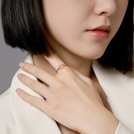 Trendy Acer to Simple Finger Buckle 18K Gold Ring for Women Rose Gold Color Gold Bracelet Stackable Ring Buckle for Girlfriend’s Birthday Gift No. 15