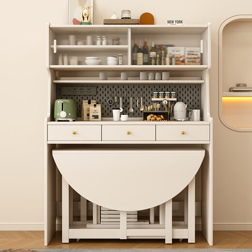 Tanhuaxuan solid wood sideboard dining table integrated wall storage cabinet wine cabinet modern simple storage cabinet kitchen with dining table side cabinet 1.25 meters single sideboard