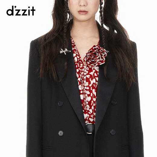 DZZIT plain blazer spring and autumn neat urban simple fashion women black S