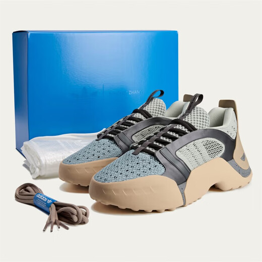 阿迪达斯 （adidas）男鞋Kouza 张鼎云联名三叶草经典复古休闲厚底减震男子运动老爹鞋 浅灰棕JI3893 40