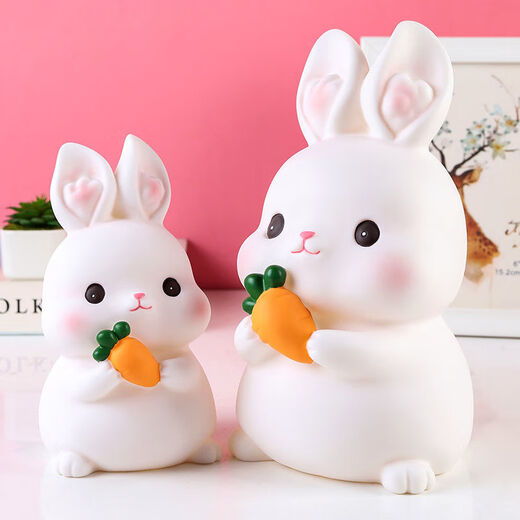 El nuevo Banco de Piggy de Niños y Niñas a prueba de otoño de Rabbit Piggy Bank se puede depositar y retirar el Zodiac Rabbit Internet Celamentos de celebridades de 18 cm Modelo medio de conejo Glutinoso Douyin