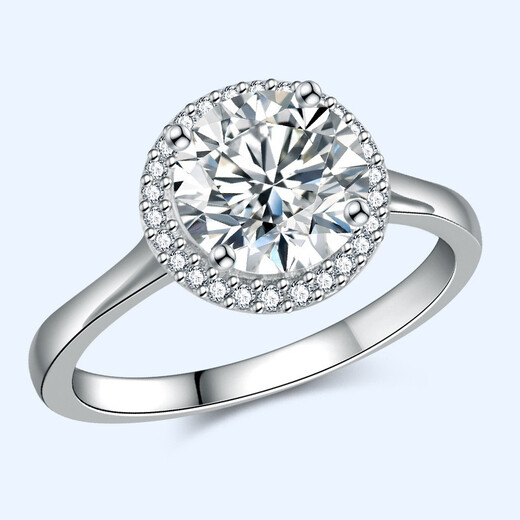 AVHE platinum PT950 diamond ring, cultivated diamonds, 18K gold snowflake square wrapped round bud, twisted arm full of diamonds, wedding gift for Chinese Valentine's Day, 30 points D color diamond + round bud thin ring arm + platinum ring. Ring number can be consulted.