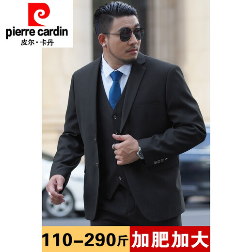 Pier Cardin Großgröße Anzug Herrenanzug plus Fett Plus Größe plus fett loser Anzug Jacke Business Formale Kleidung professionelles Hochzeitskleid Marine Blau + Großgröße + ein klassisches Paket (Anzug + Hosen) 210/7xl (250-265jin [Jin gleich 0,5 kg]))