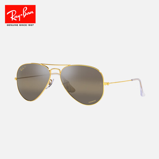 雷朋（RayBan）雷朋太阳镜蛤蟆飞行员潮流彩膜反光镜面系列墨镜RB3025可定制 9196G5复古金镜框 尺寸62