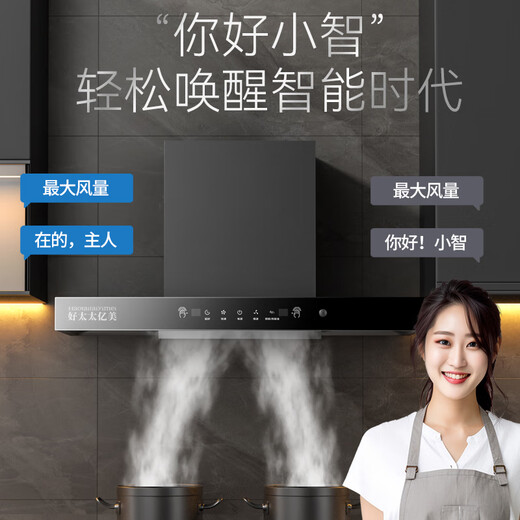Good-Text Yimei Range Hood Top Suction Range Hood Household Kitchen Range Hood Large Suction Small European Range Hood Gas Stove Set [Set] 900 Wide Three-Cavity Smoking + Windproof Mandarin Duck Stove Door Installation