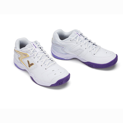 Victor Victor Victor Badminton Schuhe Männer und Frauen P9200TD Hochelastische und stabile Sportschuhe weiß und lila 42