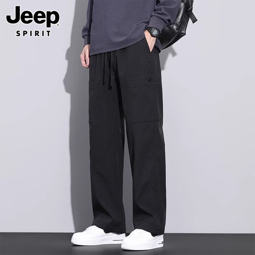 Jeep Spirit High-End-Funktionshose für Männer Herbst- und Winterstil plus Samt verdickte gerade Fallschirmjäger und Freizeithosen für Männer 9856 Armee Green plus Samt M Empfohlen [90-110jin [Jin gleich 0,5 kg]]]