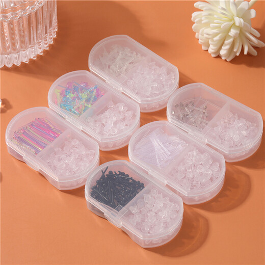 Today's Day Today's Day is suitable for pierced ears. Invisible ear studs are suitable for new and inflamed ear piercings. Ear sticks for students. 60 pieces of Doudou transparent + ear plugs (two compartments)