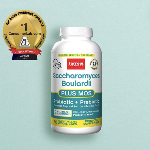 American Saccharomyces boulardii probiotic for loose stool and gastrointestinal conditioning bottle 180 capsules white