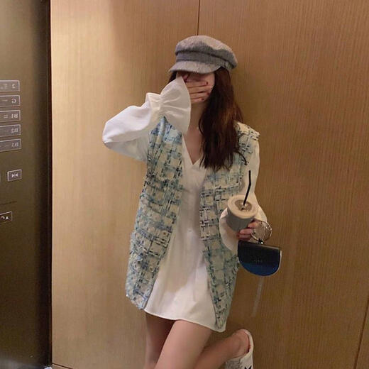 Xiwu französische sanfte stile Datum kleiner weißer Rock Frühjahr Neue Luxus luxuriöser Socialite Erste Liebe Langarmes Kleid weißes Kleid Eins Größe S 95-108jin [Jin ist gleich 0,5 kg]