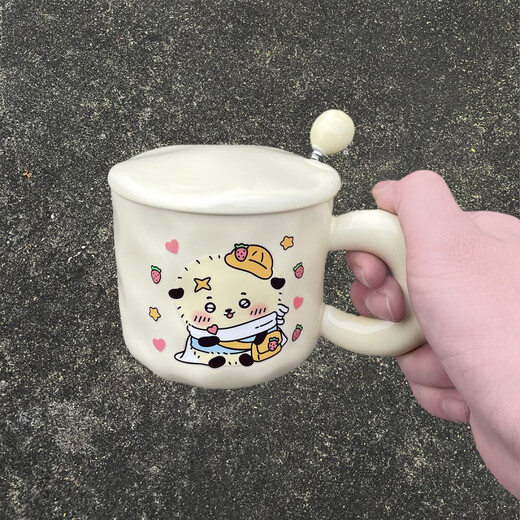 Zhewei chiikawa usaki meilleur ami petit ami et petite amie soeur cadeau d'anniversaire haut sn4877 mignon se shuai 420 ml tasse + cuillère à balle de lait + couverture + boîte en mousse emballage
