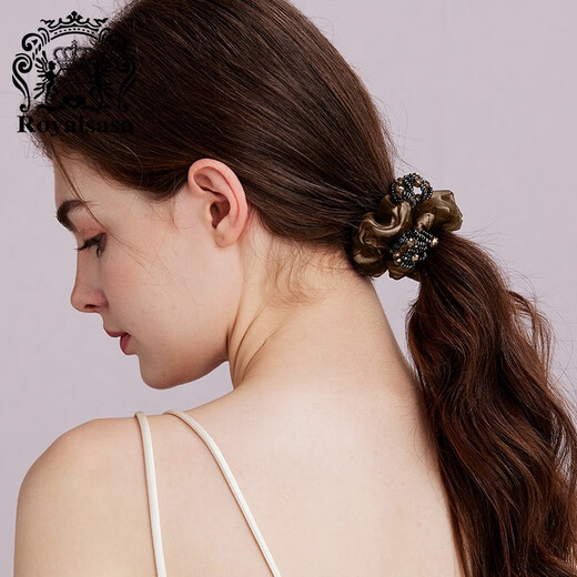 Royal sasa royal salsa hair accessories hair band beaded fabric head flower Korean style head jewelry handmade flower hair rope hair head rope coffee color 272