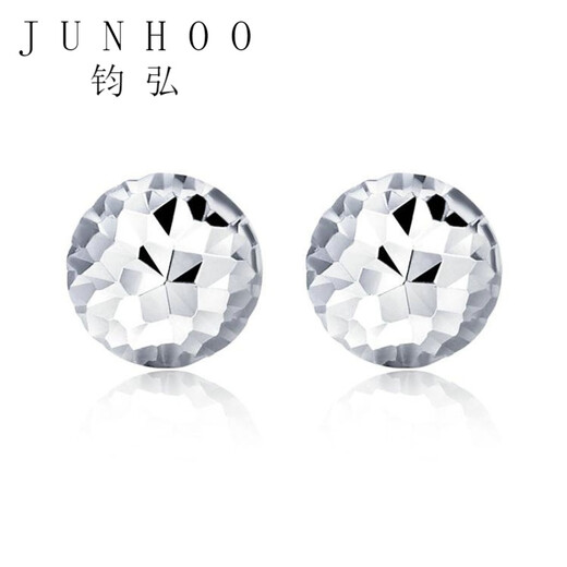 Junhong Platinum PT950 earrings, embroidered mushroom earrings, platinum ear hooks, platinum earrings, women's ear buckles, women's Valentine's Day gift, platinum Pt950 embroidered mushroom earrings, a pair (diameter about 7MM)