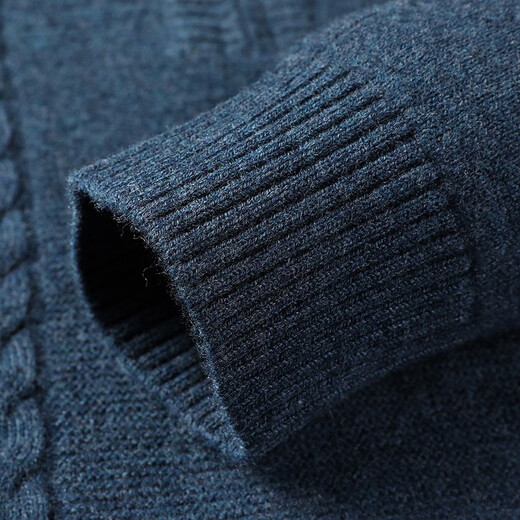 Hengyuanxiang solid color pullover men's autumn clothing new half-high zipper collar sweater men's pure wool sweater casual sweater 152268 medium gray M 170