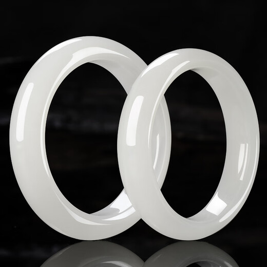 7000 Hetian Jade Bracelet Mutton Fat White Women's Jade Bracelet Jade Bracelet 56-57 Circle