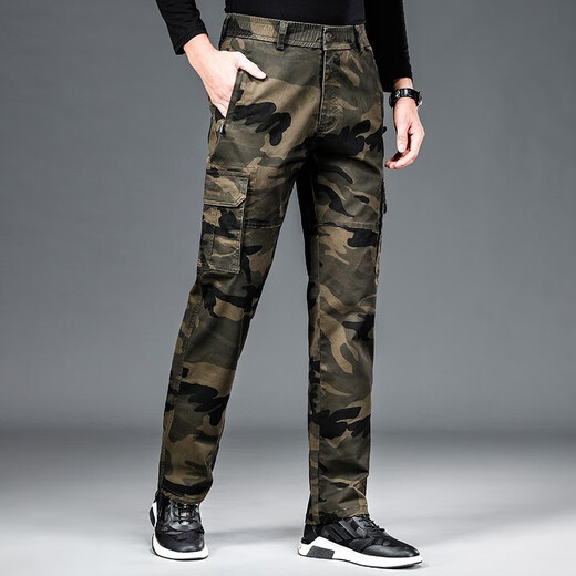 Jeep Spirit Spring und Herbst Herren lässige Hosen Herren Arbeithosen Mehrfachhose Lose großer Tarnhosen Männer Militärische grüne Hosen 9926 Militärgrün dickes Modell M 2 Fuß 2-2 Fuß 3
