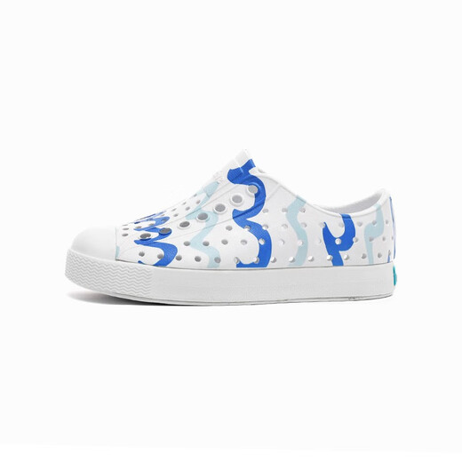 
NATIVE hole shoes men and women same style summer new product wave print children's beach sandals blue wave white 25