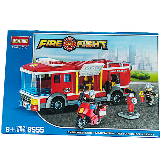 Harbin Games compatible with Lego fire truck building blocks and ladders fire fighting city series boy Yiyizhi assembled children's toys Firefighting and replacing team [687 pills]