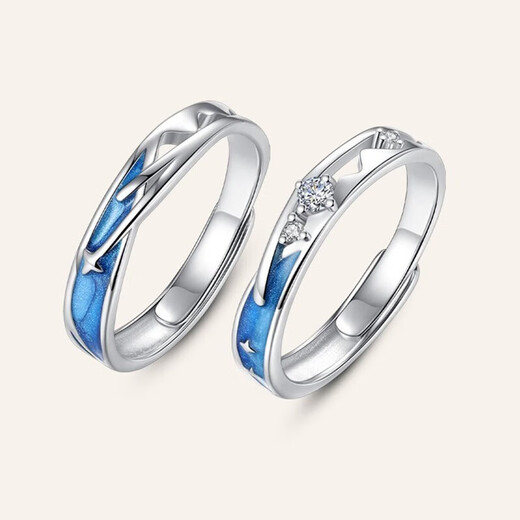 Core luxury star and sea ring, male trendy couple, men's single ring, temperament, female internet celebrity personality, student adjustable index finger ring